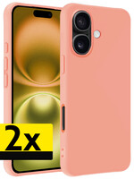 LUQ LUQ iPhone 16 Hoesje Siliconen - Perzik - 2 PACK