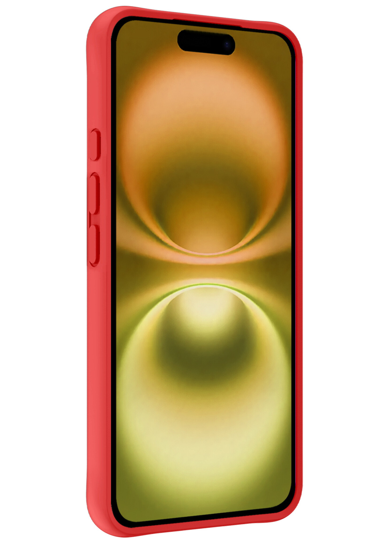 LUQ Hoesje Geschikt voor iPhone 16 Hoesje Siliconen Case - Hoes Geschikt voor iPhone 16 Hoes Siliconen - Rood - 2 Stuks