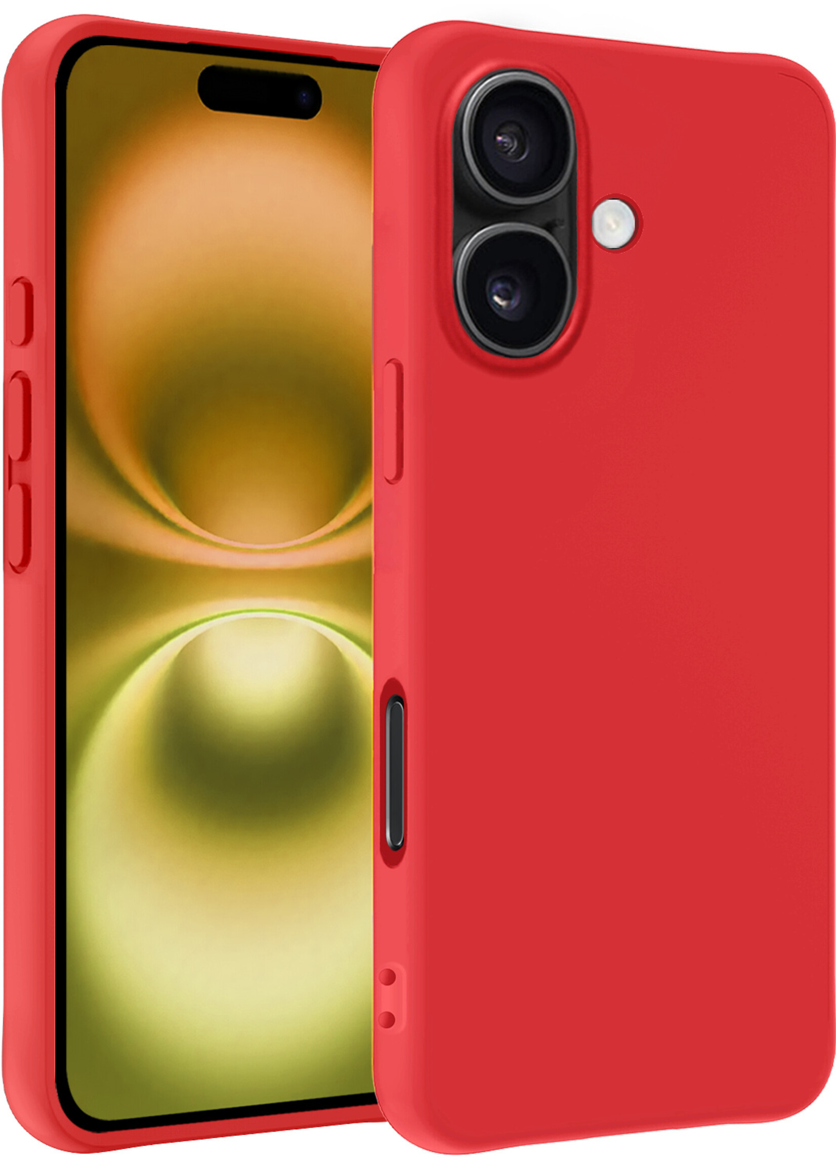LUQ Hoesje Geschikt voor iPhone 16 Plus Hoesje Siliconen Case - Hoes Geschikt voor iPhone 16 Plus Hoes Siliconen - Rood