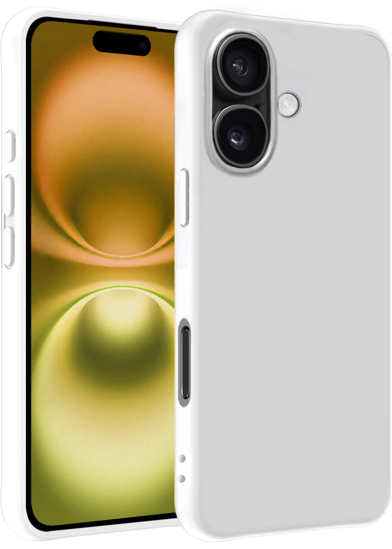 LUQ Hoesje Geschikt voor iPhone 16 Plus Hoesje Siliconen Case - Hoes Geschikt voor iPhone 16 Plus Hoes Siliconen - Wit