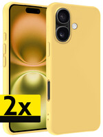 LUQ LUQ iPhone 16 Plus Hoesje Siliconen - Geel - 2 PACK