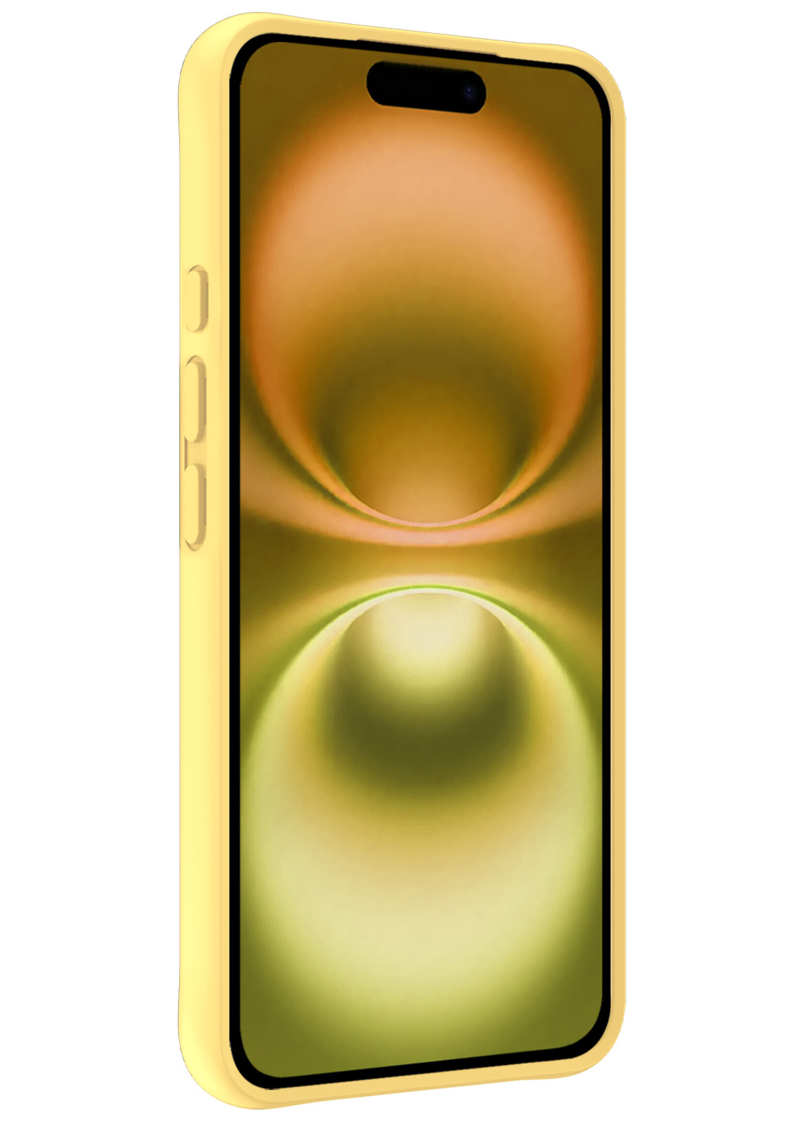 LUQ Hoesje Geschikt voor iPhone 16 Plus Hoesje Siliconen Case - Hoes Geschikt voor iPhone 16 Plus Hoes Siliconen - Geel - 2 Stuks