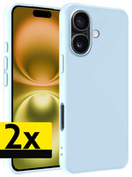 LUQ LUQ iPhone 16 Plus Hoesje Siliconen - Lichtblauw - 2 PACK