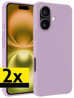 LUQ LUQ iPhone 16 Plus Hoesje Siliconen - Lila - 2 PACK