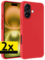 LUQ LUQ iPhone 16 Plus Hoesje Siliconen - Rood - 2 PACK