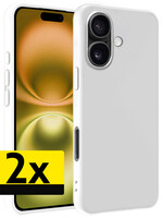 LUQ LUQ iPhone 16 Plus Hoesje Siliconen - Wit - 2 PACK