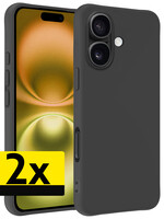 LUQ LUQ iPhone 16 Plus Hoesje Siliconen - Zwart - 2 PACK