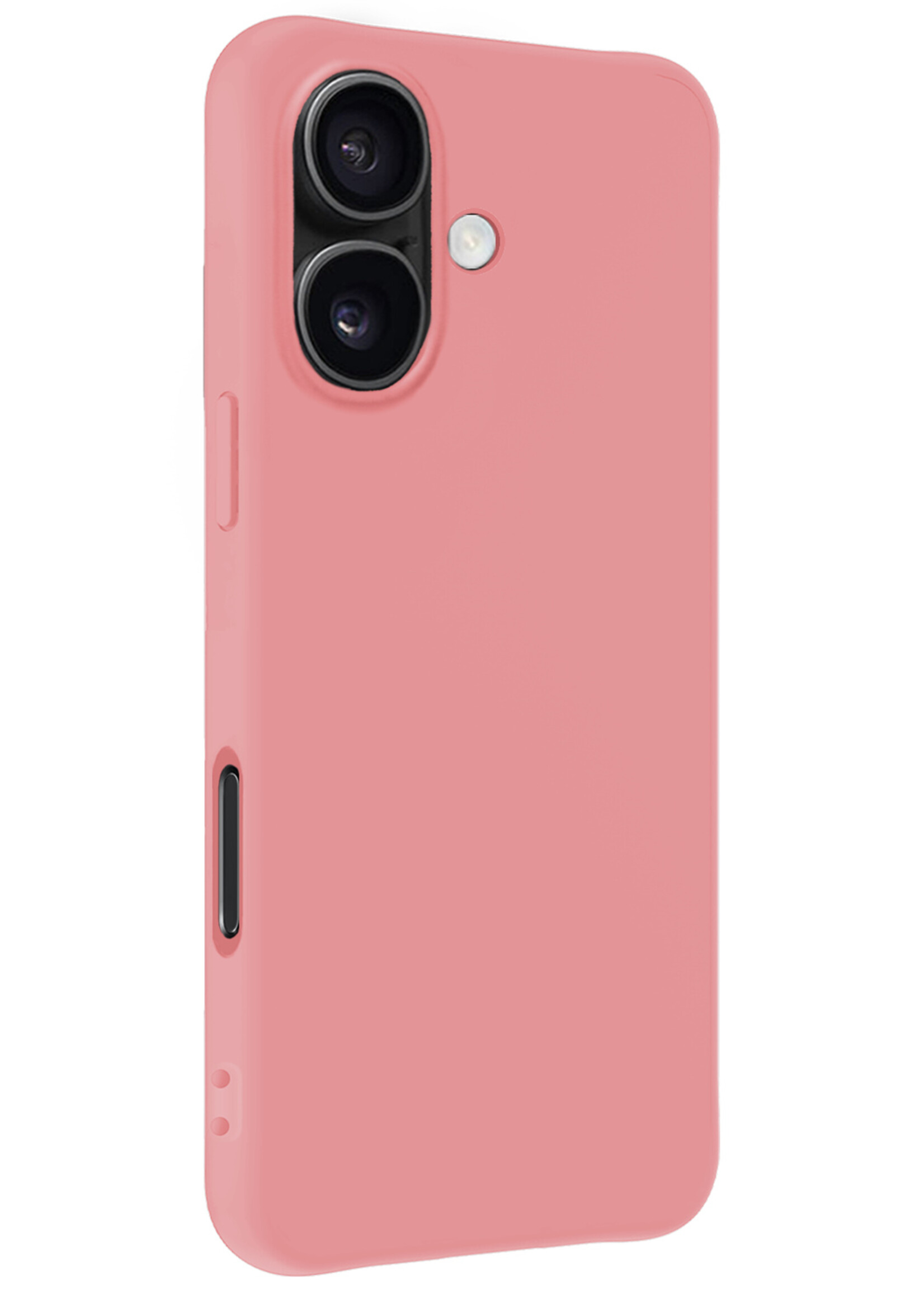 LUQ Hoesje Geschikt voor iPhone 16 Plus Hoesje Siliconen Case Met 2x Screenprotector - Hoes Geschikt voor iPhone 16 Plus Hoes Siliconen - Lichtroze