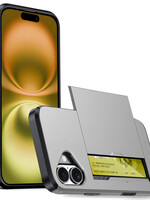 LUQ LUQ iPhone 16 Plus Hoesje Pashouder Hard - Grijs