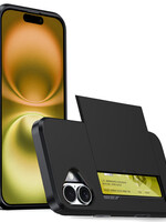 LUQ LUQ iPhone 16 Plus Hoesje Pashouder Hard - Zwart