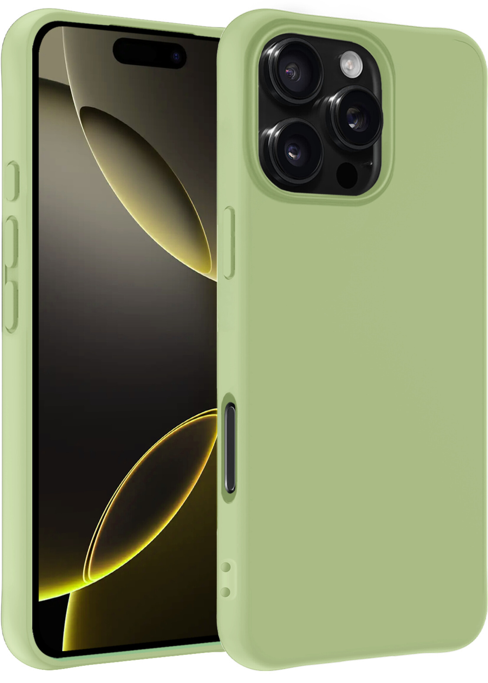 LUQ Hoesje Geschikt voor iPhone 16 Pro Hoesje Siliconen Case - Hoes Geschikt voor iPhone 16 Pro Hoes Siliconen - Groen