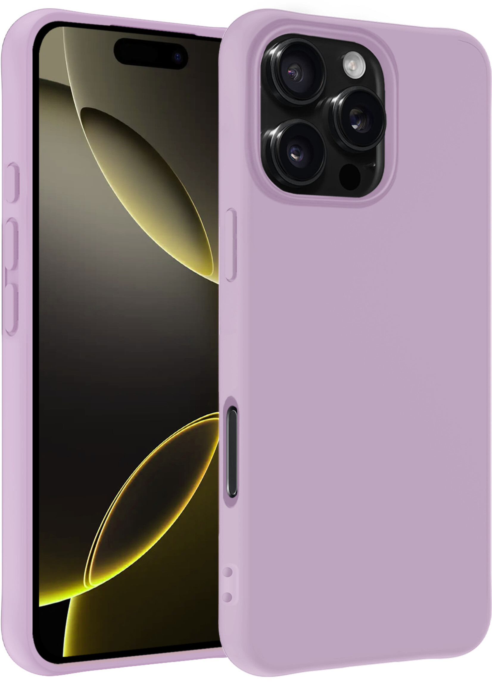 LUQ Hoesje Geschikt voor iPhone 16 Pro Hoesje Siliconen Case - Hoes Geschikt voor iPhone 16 Pro Hoes Siliconen - Lila