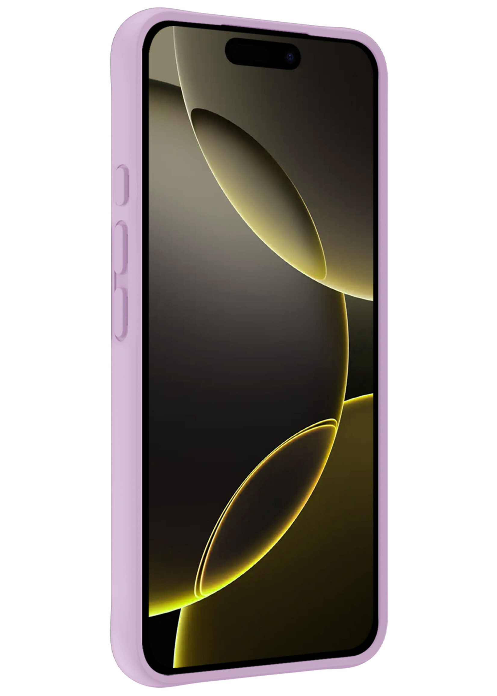 LUQ Hoesje Geschikt voor iPhone 16 Pro Hoesje Siliconen Case - Hoes Geschikt voor iPhone 16 Pro Hoes Siliconen - Lila