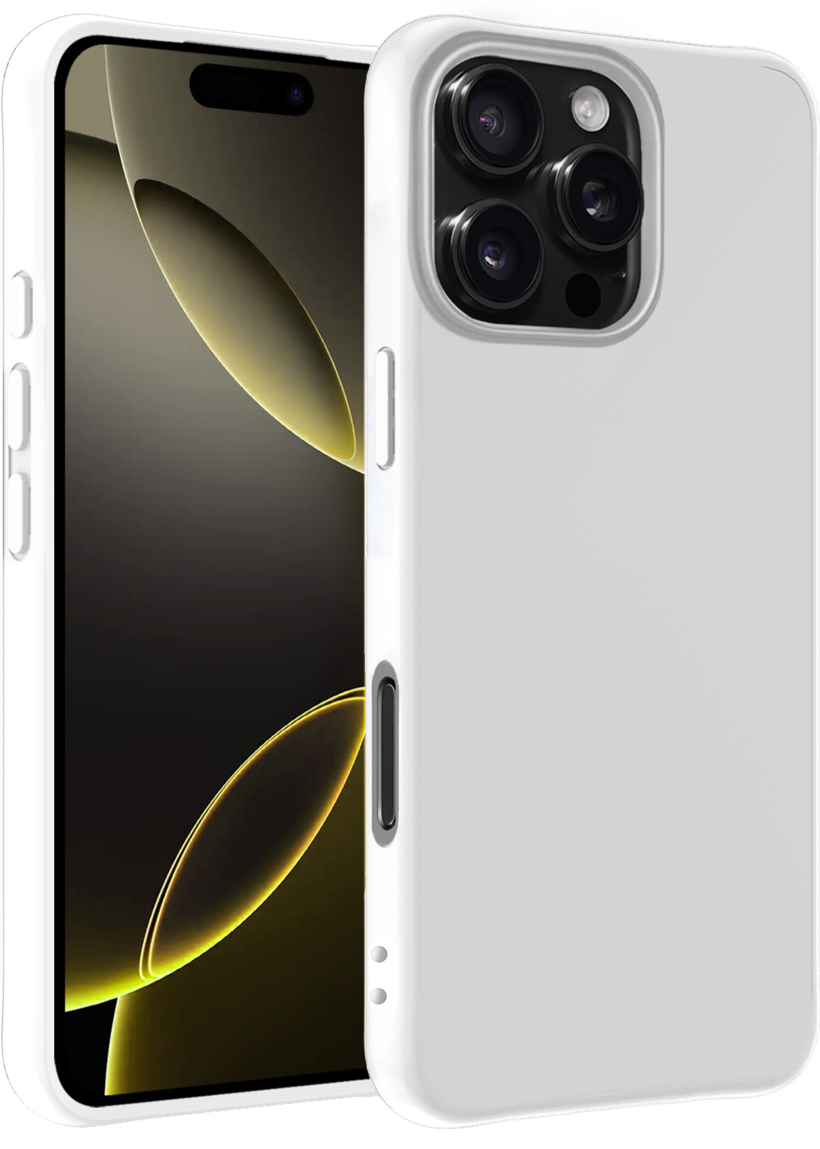 LUQ Hoesje Geschikt voor iPhone 16 Pro Hoesje Siliconen Case - Hoes Geschikt voor iPhone 16 Pro Hoes Siliconen - Wit