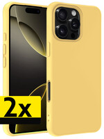 LUQ LUQ iPhone 16 Pro Hoesje Siliconen - Geel - 2 PACK