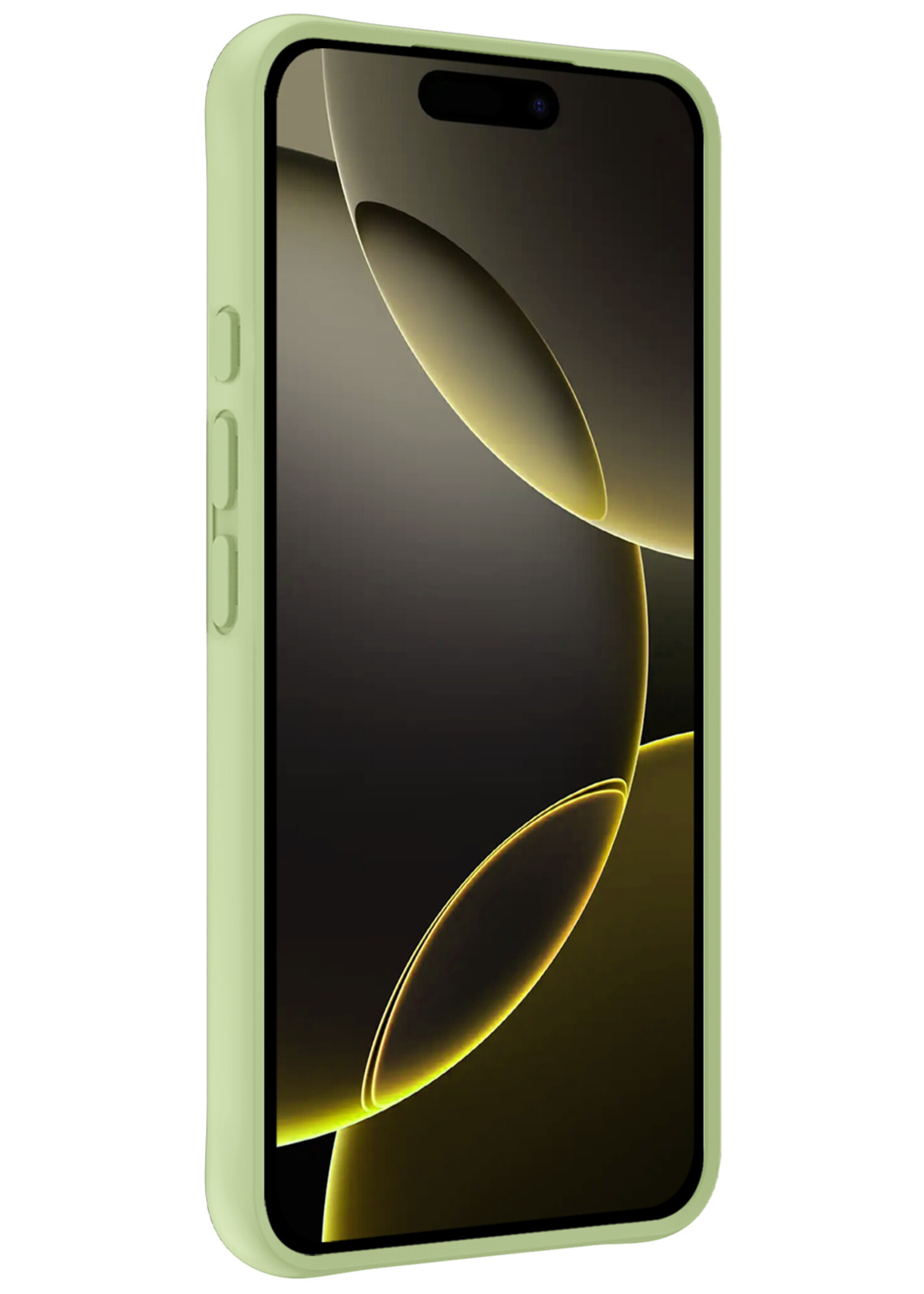 LUQ Hoesje Geschikt voor iPhone 16 Pro Hoesje Siliconen Case - Hoes Geschikt voor iPhone 16 Pro Hoes Siliconen - Groen - 2 Stuks