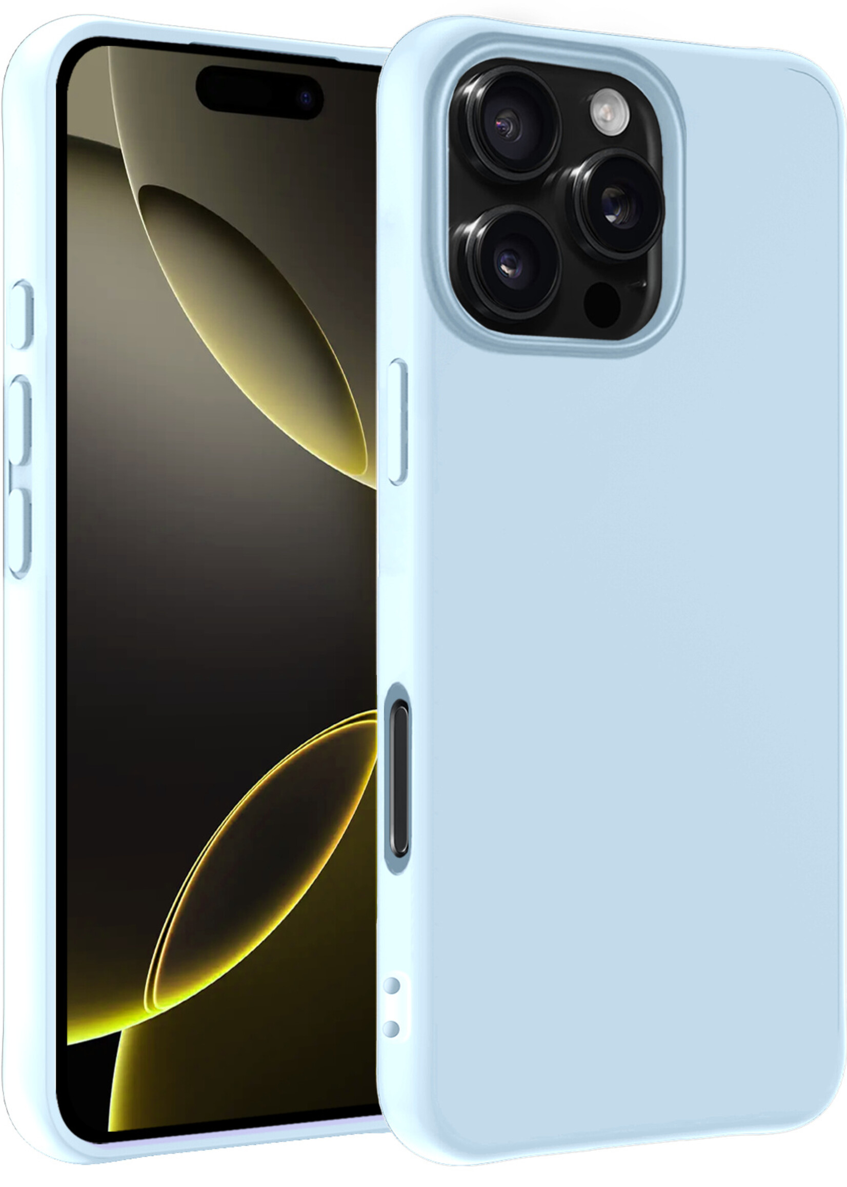 LUQ Hoesje Geschikt voor iPhone 16 Pro Max Hoesje Siliconen Case - Hoes Geschikt voor iPhone 16 Pro Max Hoes Siliconen - Lichtblauw