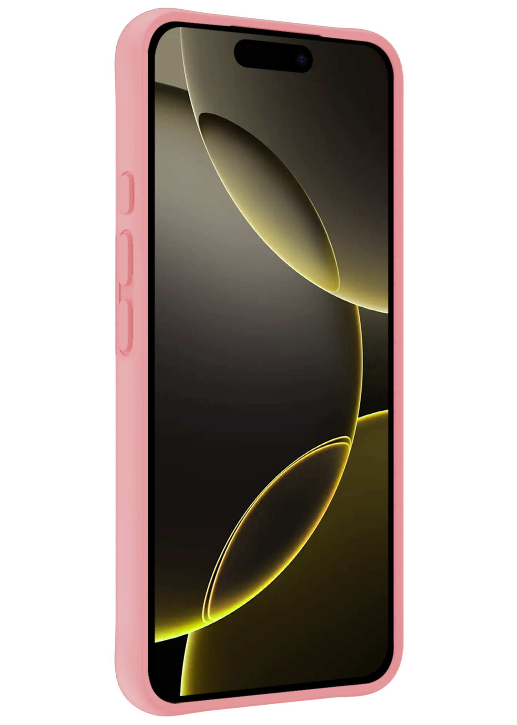 LUQ Hoesje Geschikt voor iPhone 16 Pro Max Hoesje Siliconen Case - Hoes Geschikt voor iPhone 16 Pro Max Hoes Siliconen - Lichtroze - 2 Stuks