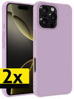LUQ LUQ iPhone 16 Pro Max Hoesje Siliconen - Lila - 2 PACK