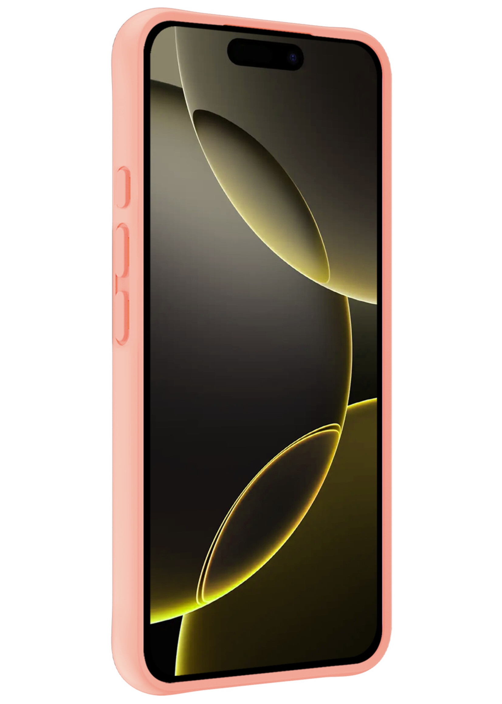 LUQ Hoesje Geschikt voor iPhone 16 Pro Max Hoesje Siliconen Case - Hoes Geschikt voor iPhone 16 Pro Max Hoes Siliconen - Perzik - 2 Stuks