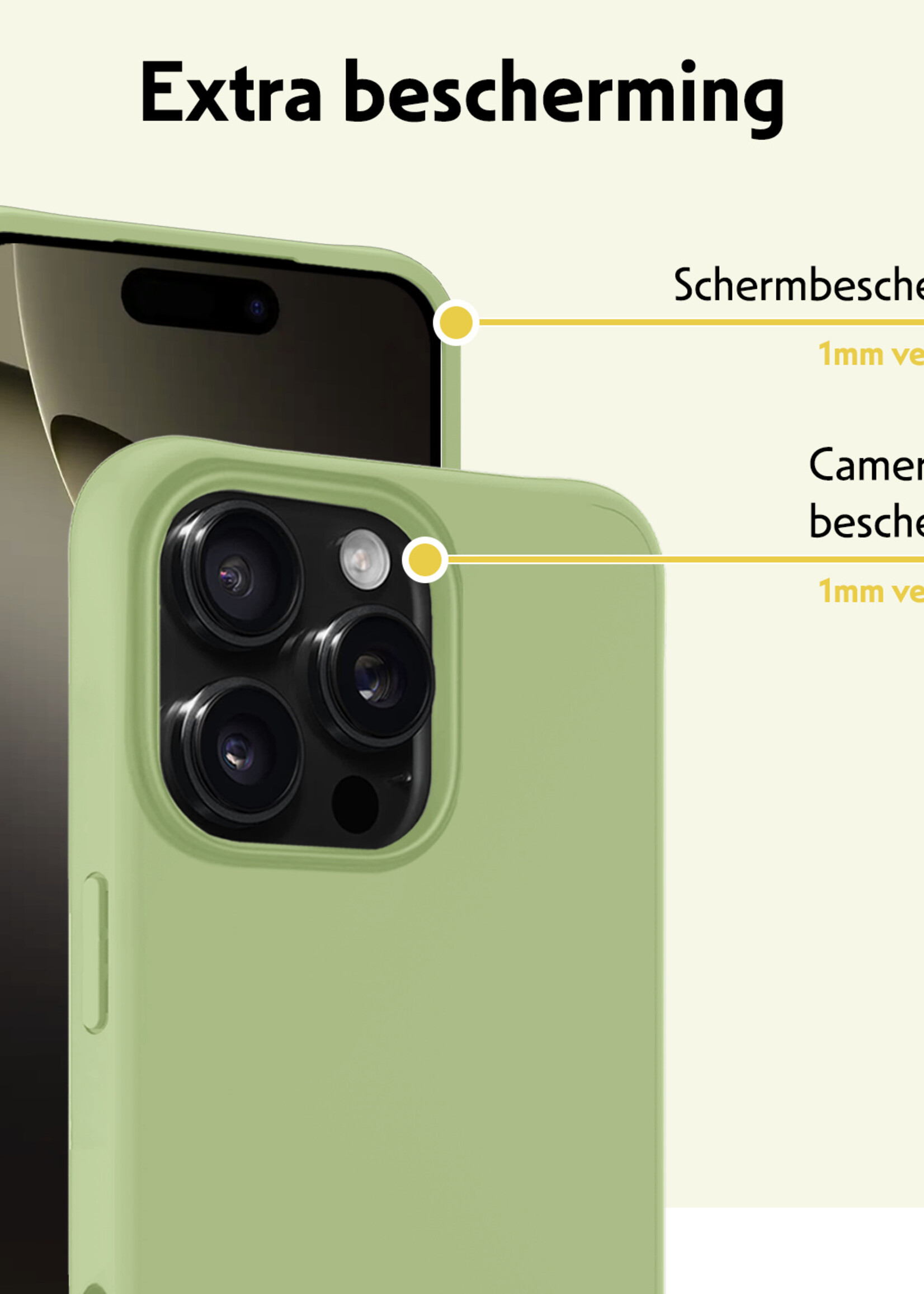 LUQ Hoesje Geschikt voor iPhone 16 Pro Max Hoesje Siliconen Case Met 2x Screenprotector - Hoes Geschikt voor iPhone 16 Pro Max Hoes Siliconen - Groen