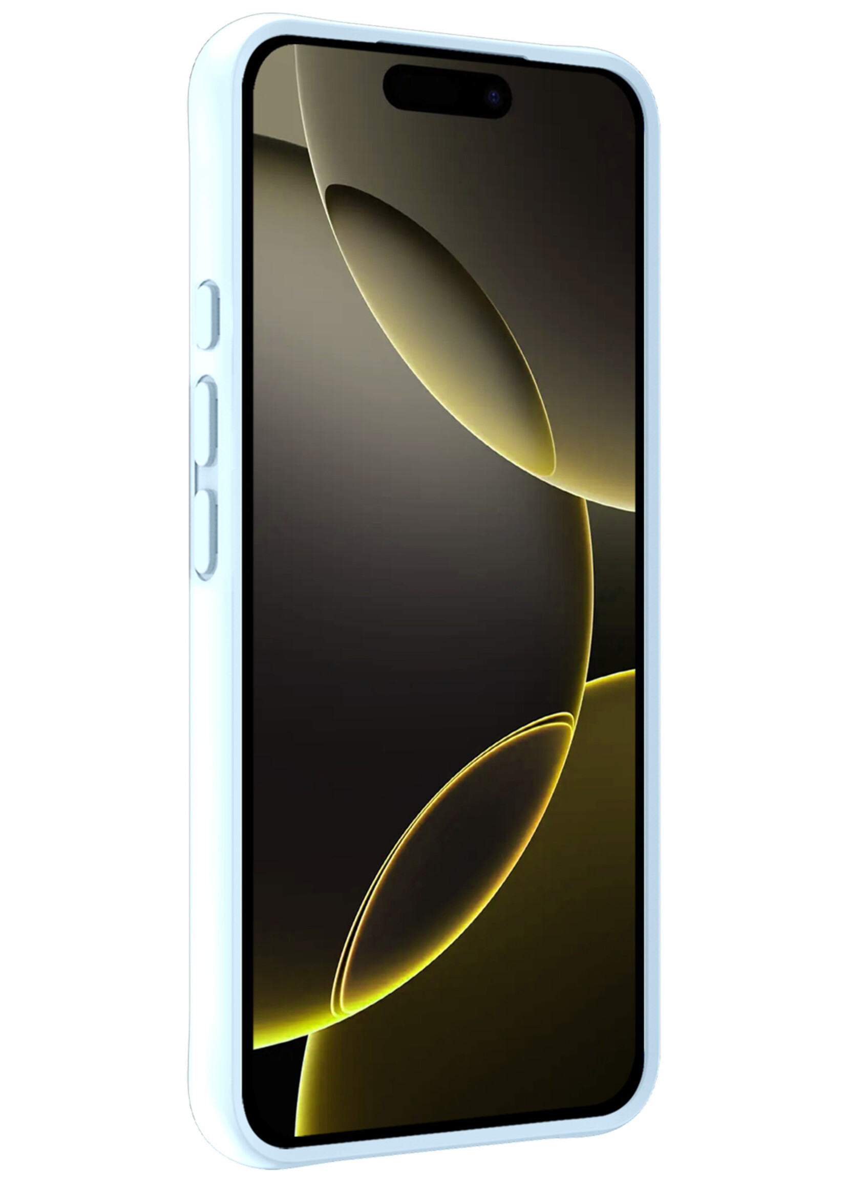 LUQ Hoesje Geschikt voor iPhone 16 Pro Max Hoesje Siliconen Case Met 2x Screenprotector - Hoes Geschikt voor iPhone 16 Pro Max Hoes Siliconen - Lichtblauw