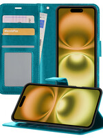 LUQ LUQ iPhone 16 Plus Hoesje Bookcase - Turquoise