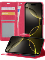 LUQ LUQ iPhone 16 Pro Max Hoesje Bookcase - Donkerroze