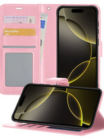 LUQ LUQ iPhone 16 Pro Max Hoesje Bookcase - Lichtroze