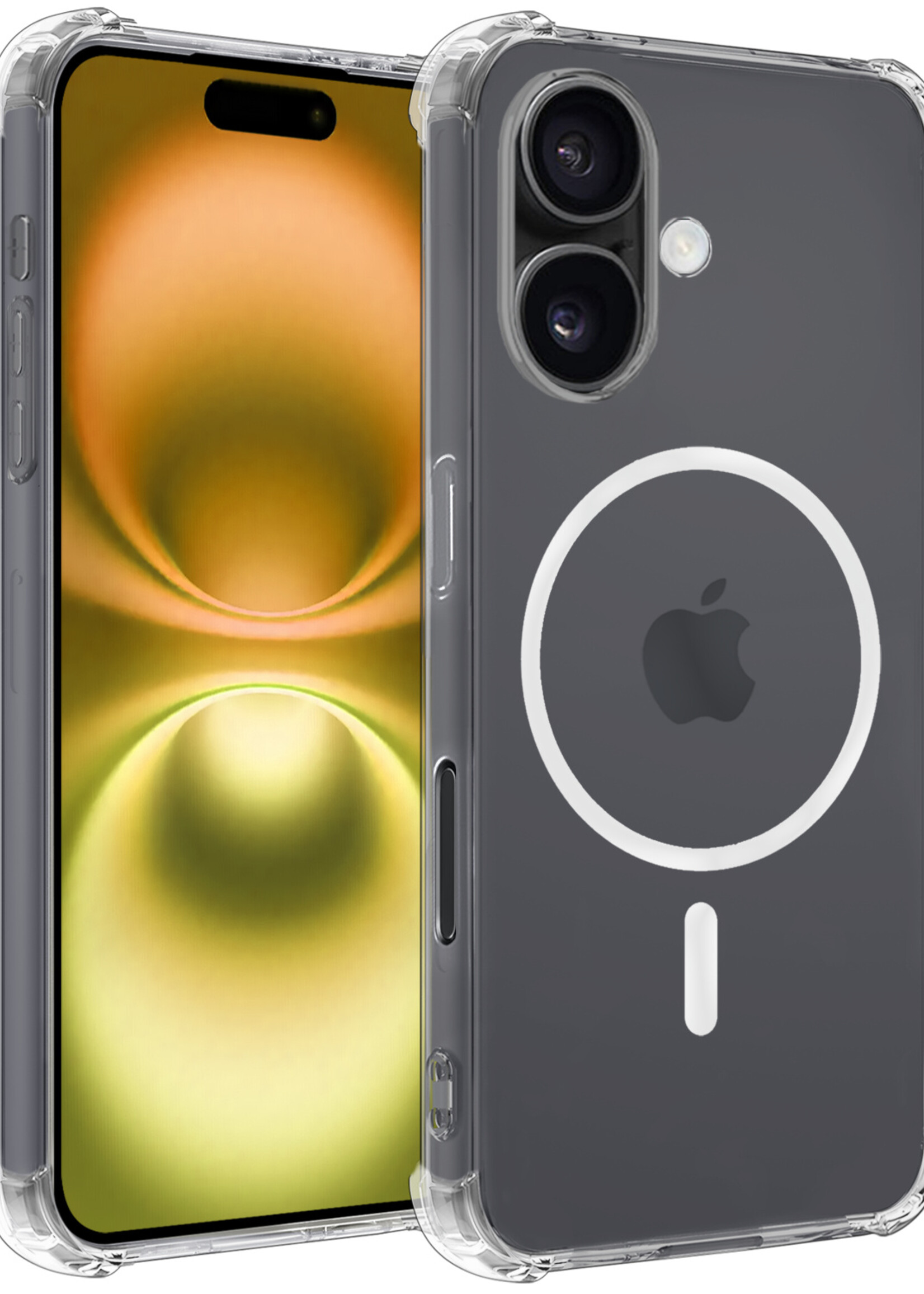 LUQ Hoesje Geschikt voor iPhone 16 Plus Hoesje Geschikt voor Magsafe Shockproof Case - Hoes Geschikt voor iPhone 16 Plus Hoesje Magsafe Shock Proof - Transparant