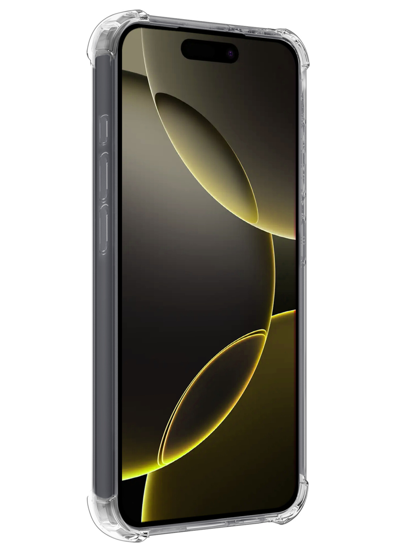 LUQ Hoesje Geschikt voor iPhone 16 Pro Hoesje Geschikt voor Magsafe Siliconen Shock Proof Case Met Screenprotector - Transparant