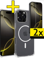 LUQ LUQ iPhone 16 Pro Max Magsafe Hoesje Transparant Met 2x Screenprotector
