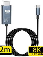LUQ LUQ USB-C naar HDMI Male kabel 8K - 2 meter - Zwart
