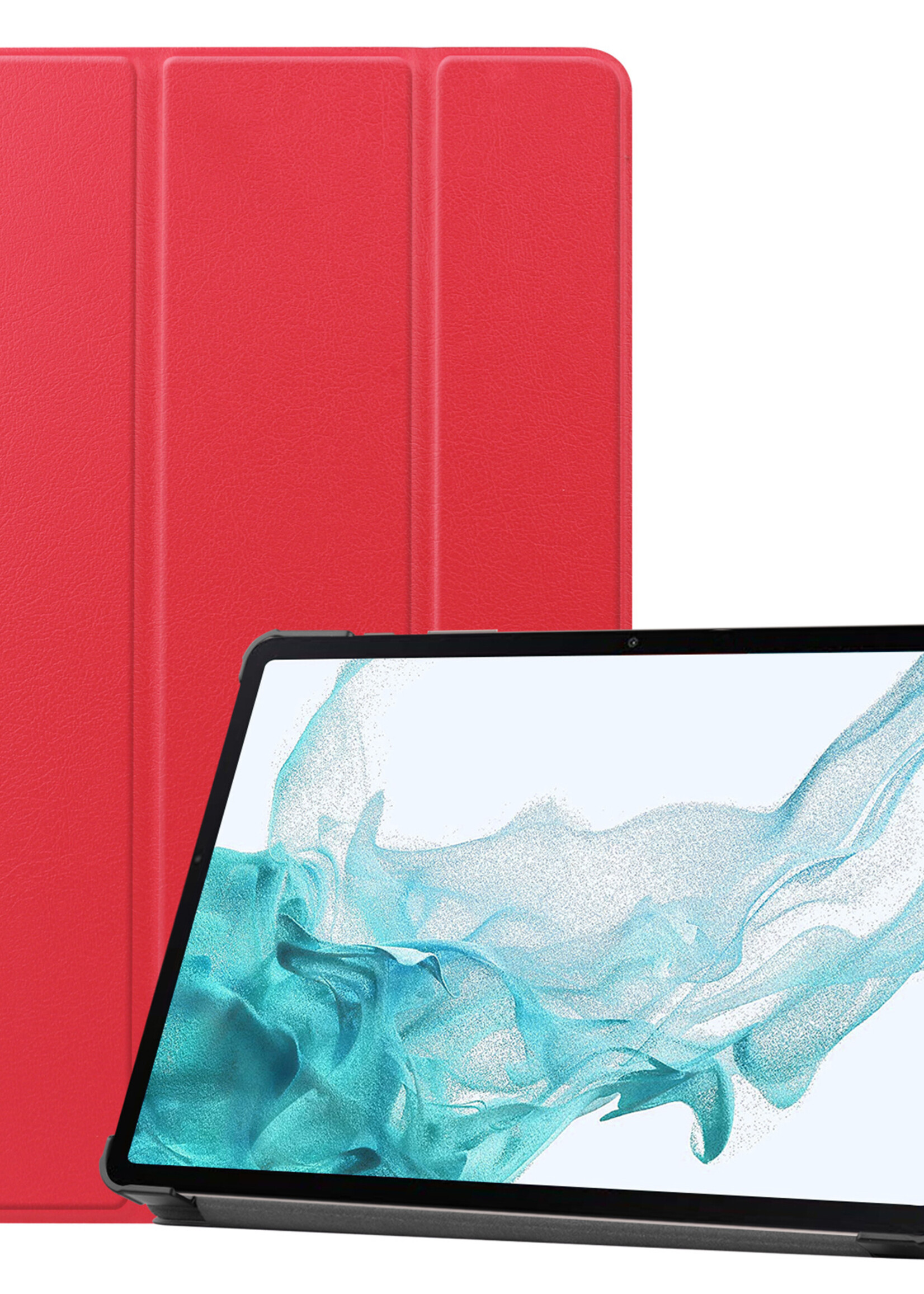 LUQ Hoes Geschikt voor Samsung Galaxy Tab S10 Plus Hoes Luxe Hoesje Case Met Uitsparing Geschikt voor S Pen - Hoesje Geschikt voor Samsung Tab S10 Plus Hoes Cover - Rood