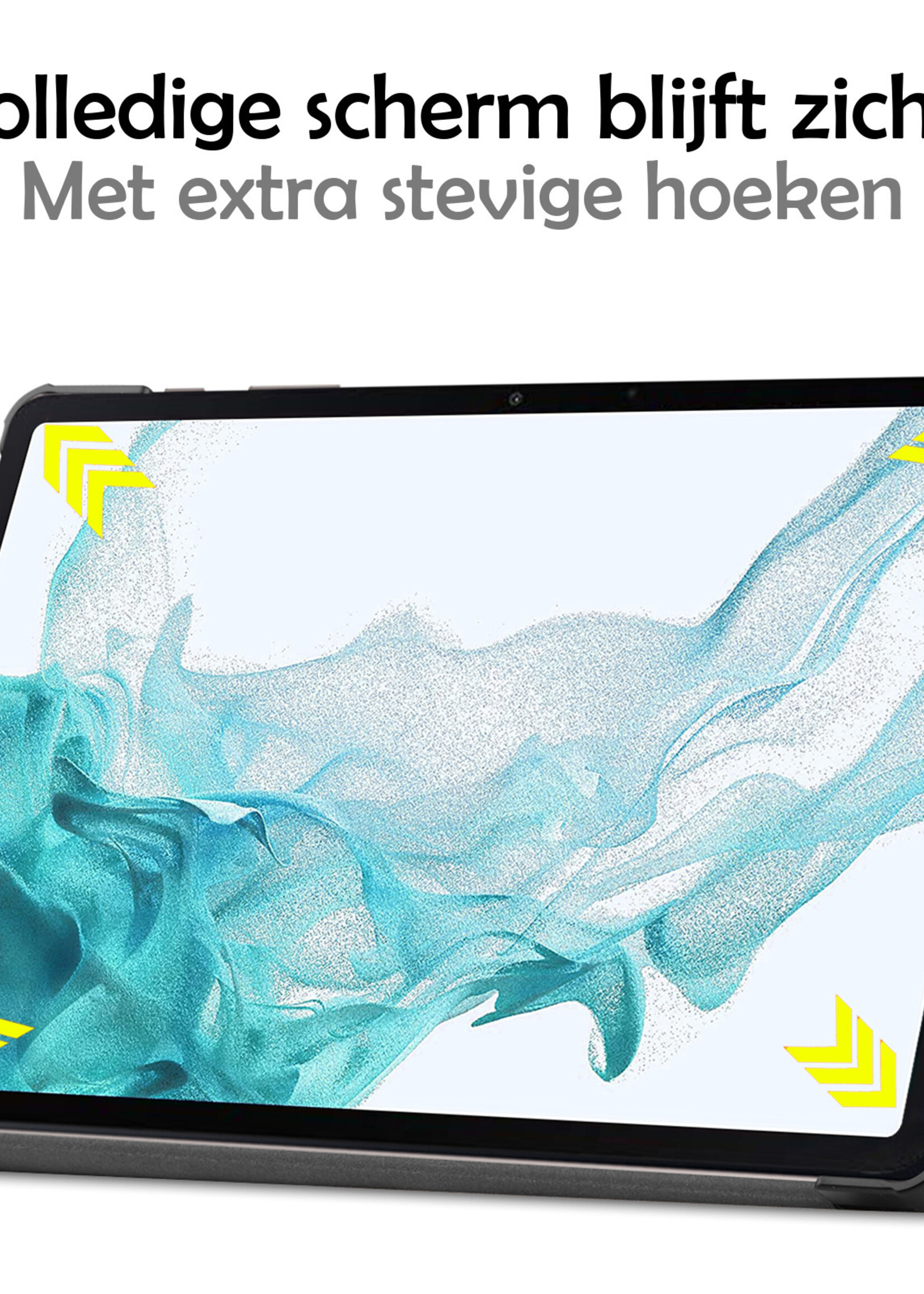 LUQ Hoes Geschikt voor Samsung Galaxy Tab S10 Plus Hoes Luxe Hoesje Case Met Uitsparing Geschikt voor S Pen Met Screenprotector - Hoesje Geschikt voor Samsung Tab S10 Plus Hoes Cover - Rosé goud