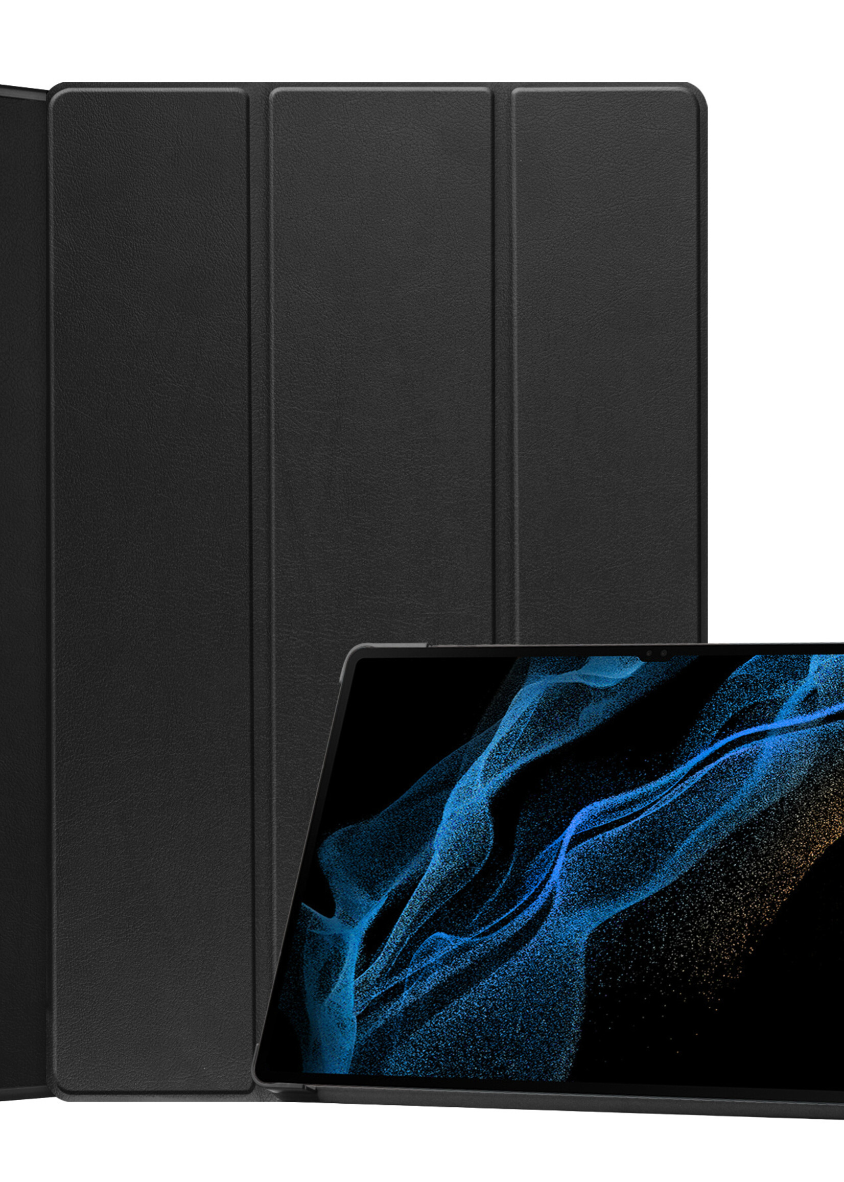 LUQ Hoes Geschikt voor Samsung Galaxy Tab S10 Ultra Hoes Luxe Hoesje Case Met Uitsparing Geschikt voor S Pen - Hoesje Geschikt voor Samsung Tab S10 Ultra Hoes Cover - Zwart