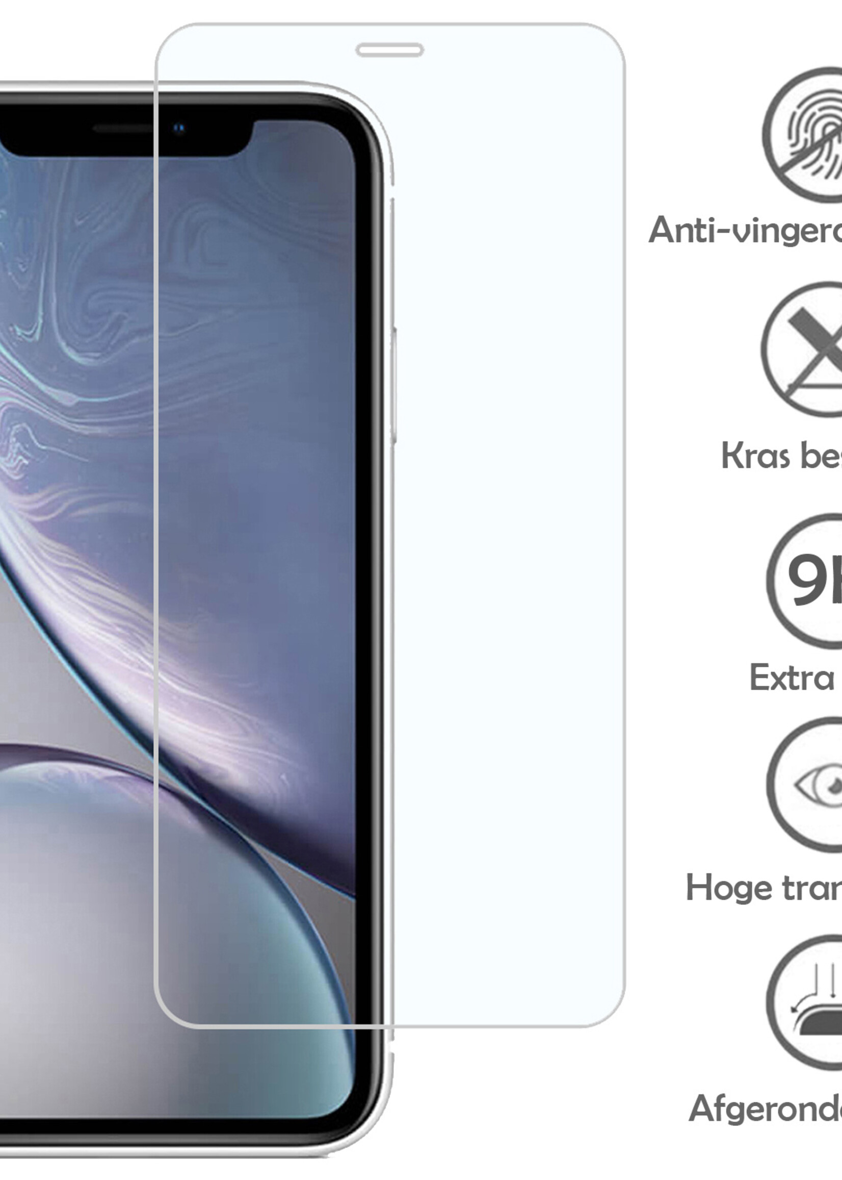 LUQ Hoesje Geschikt voor iPhone Xs Max Telefoonhoesje Met Koord Case Pashouder Met Screenprotector Siliconen - Hoes Geschikt voor iPhone Xs Max Hoesje Met Kaarthouder - Transparant