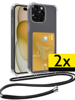 LUQ LUQ iPhone 11 Pro Max Hoesje Pashouder met Koord - 2 PACK