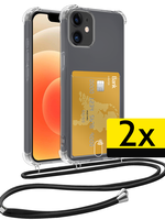 LUQ LUQ iPhone 11 Hoesje Pashouder met Koord - 2 PACK