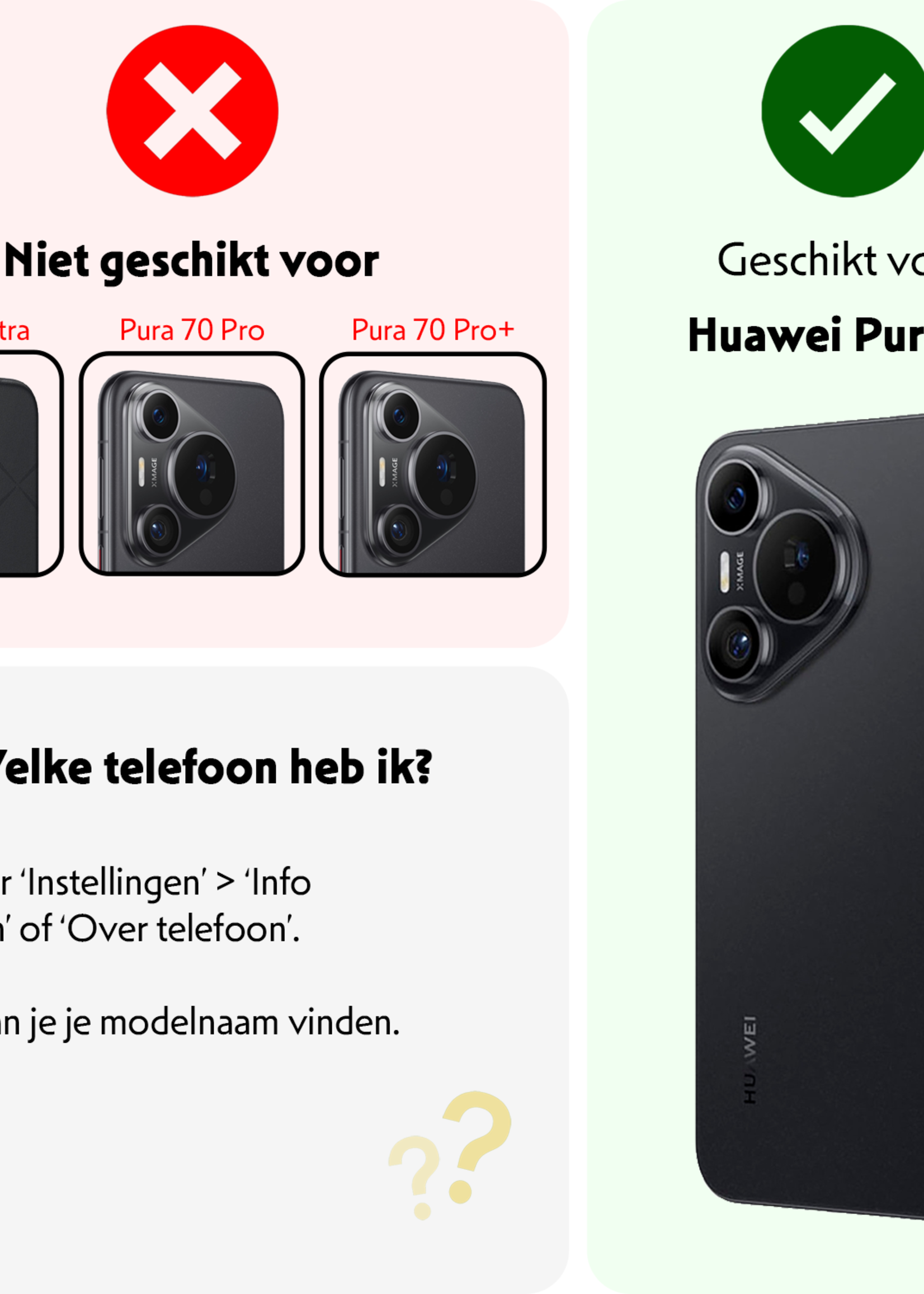 LUQ LUQ Huawei Pura 70 Screenprotector Glas - 2 PACK