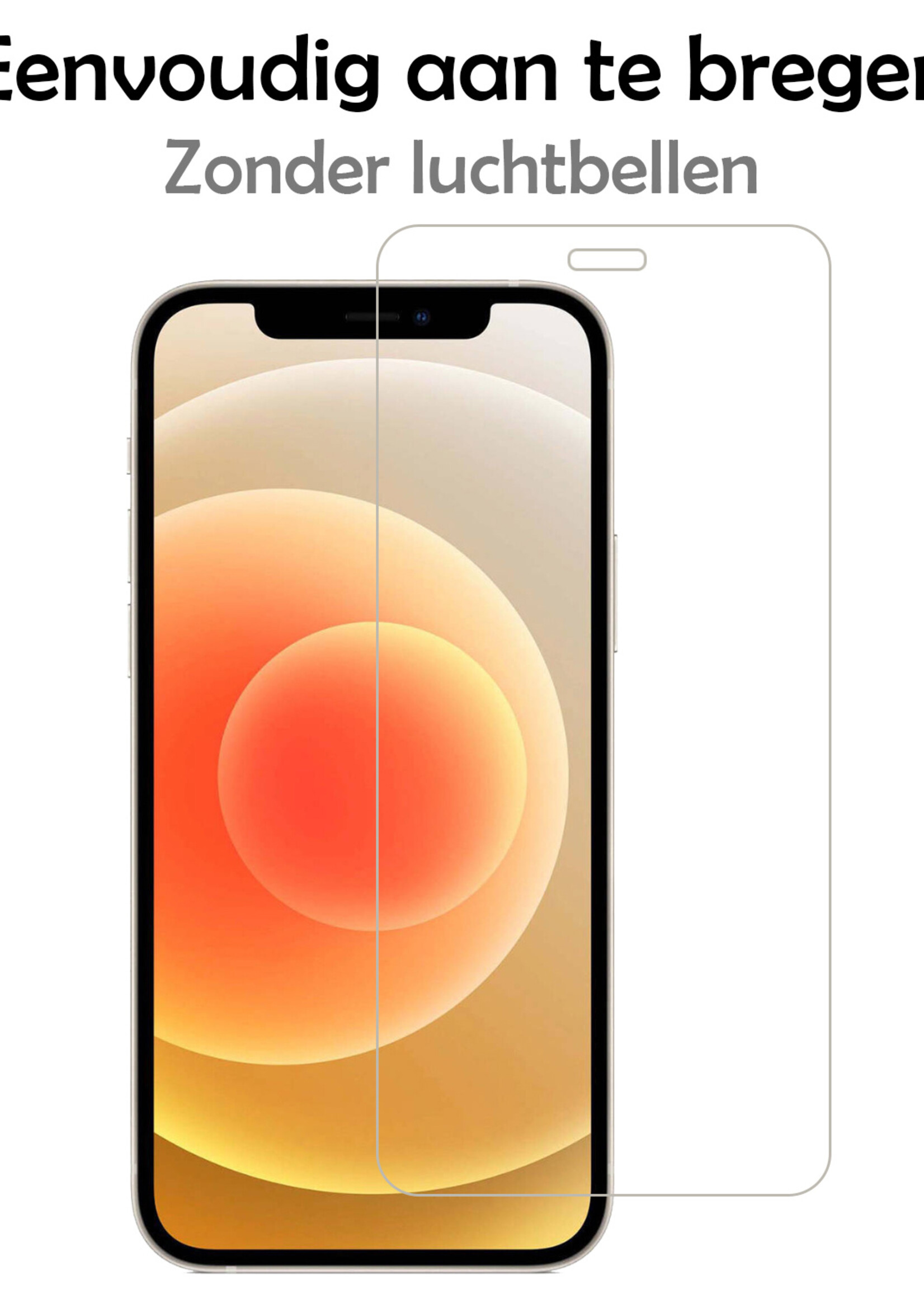 LUQ Hoesje Geschikt voor iPhone 12 Telefoonhoesje Met Koord Case Pashouder Met 2x Screenprotector Siliconen - Hoes Geschikt voor iPhone 12 Hoesje Met Kaarthouder - Transparant