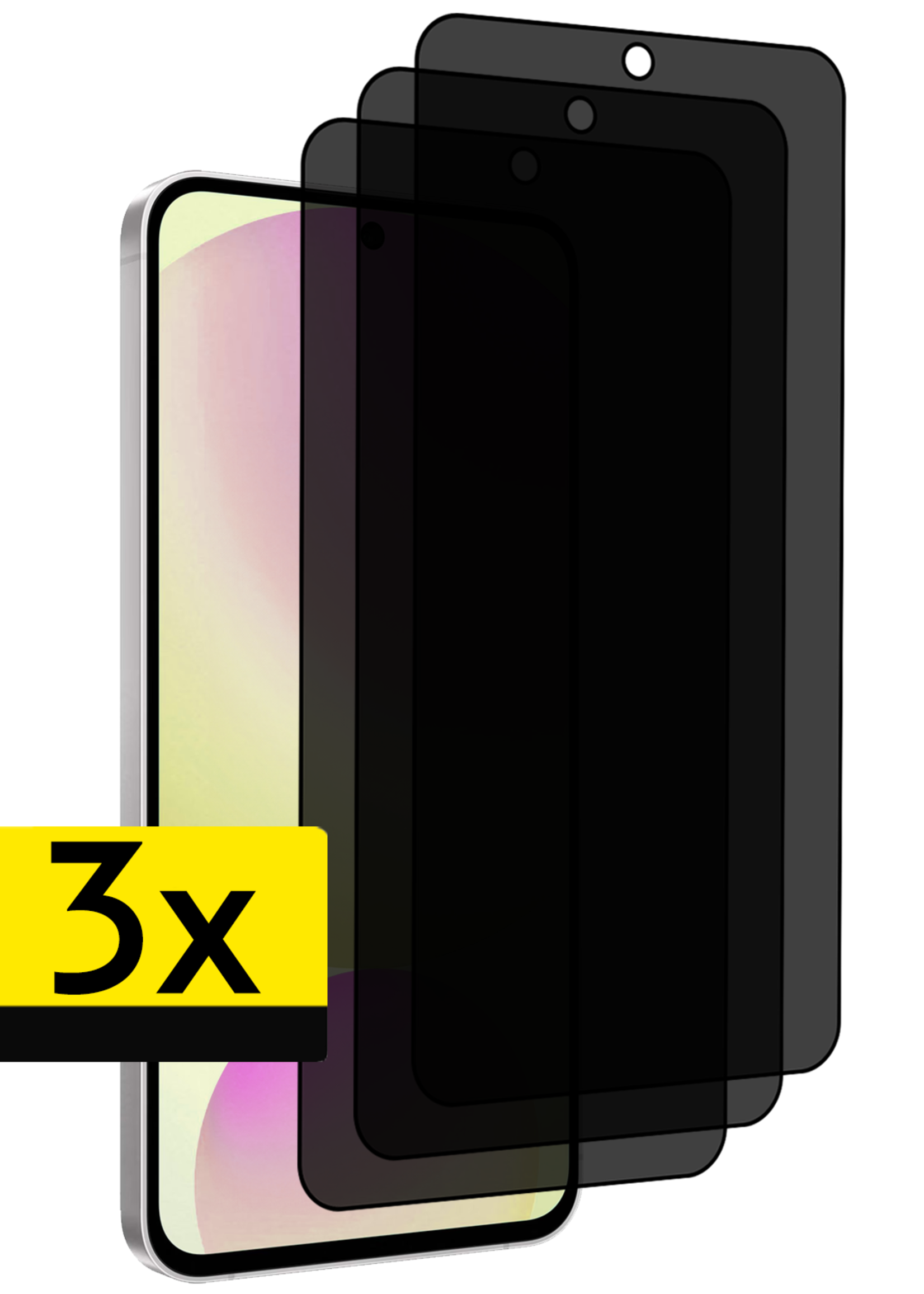 LUQ LUQ Samsung Galaxy S24 FE Screenprotector Glas Privacy - 3 PACK