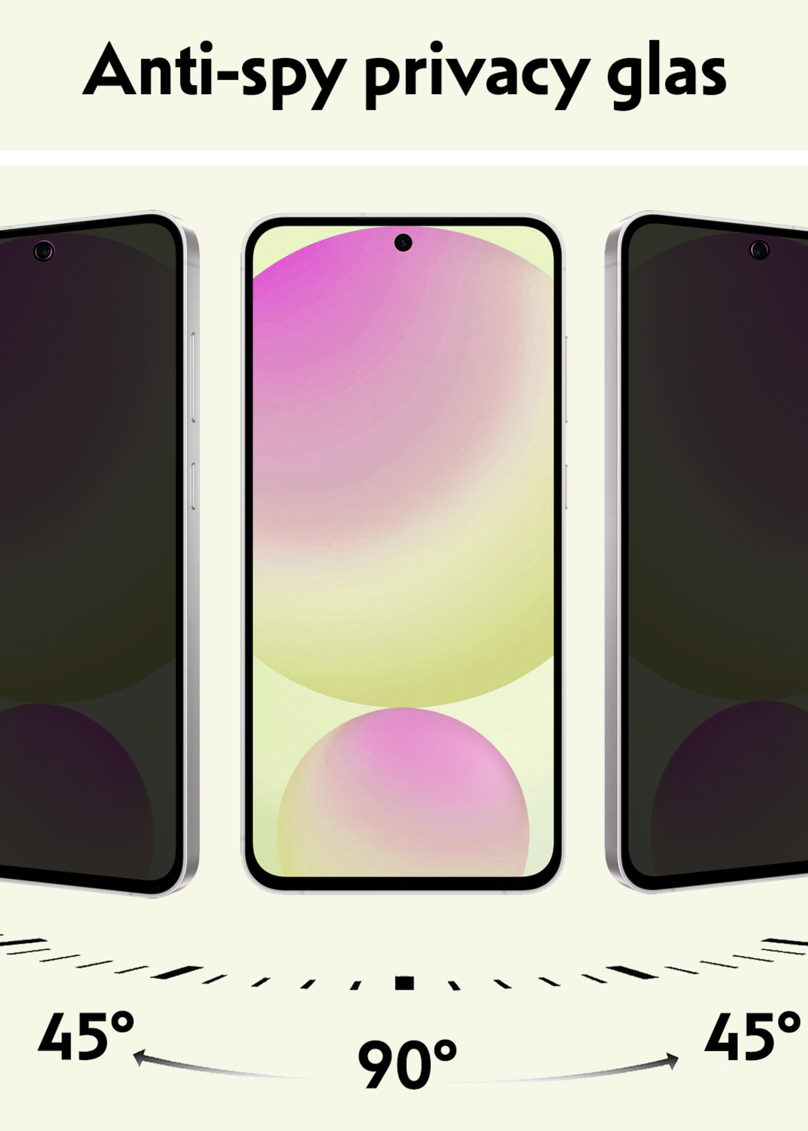 LUQ LUQ Samsung Galaxy S24 FE Screenprotector Glas Privacy - 3 PACK