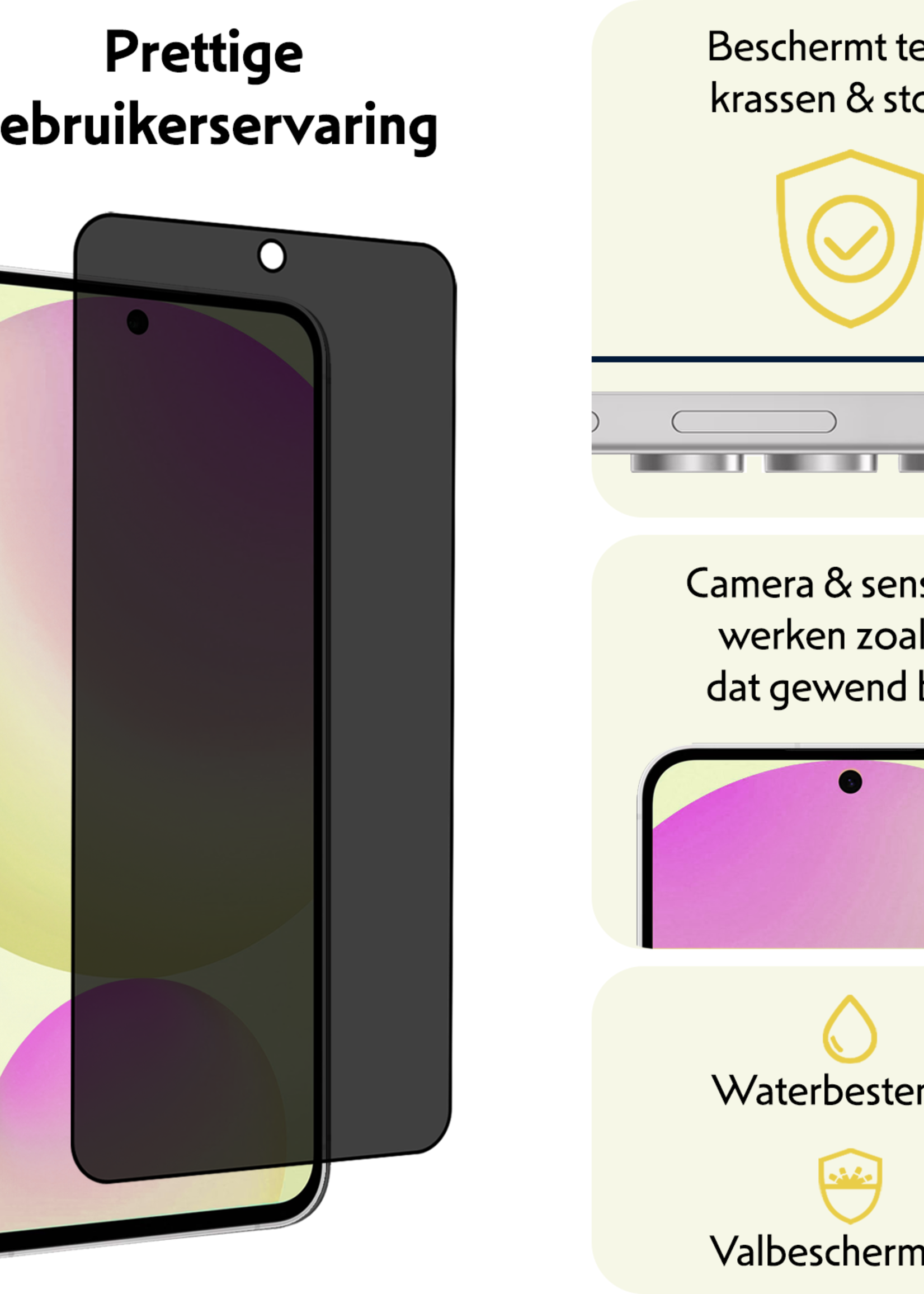 LUQ LUQ Samsung Galaxy S24 FE Screenprotector Glas Privacy - 3 PACK