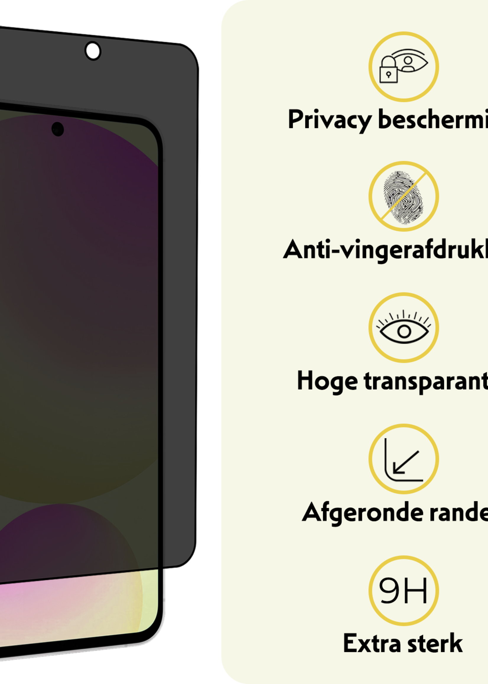 LUQ LUQ Samsung Galaxy S24 FE Screenprotector Glas Privacy