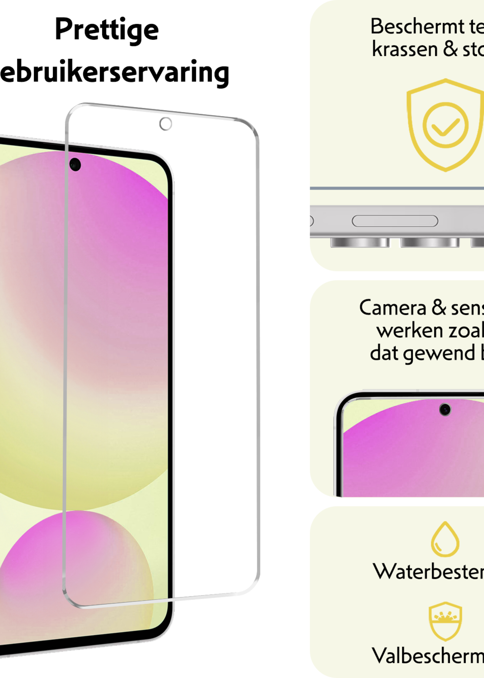 LUQ Screenprotector - Geschikt voor - Samsung Galaxy S24 FE - Screenprotector Beschermglas Gehard Glas - Screenprotector Geschikt voor Samsung Galaxy S24 FE Screenprotector Glas