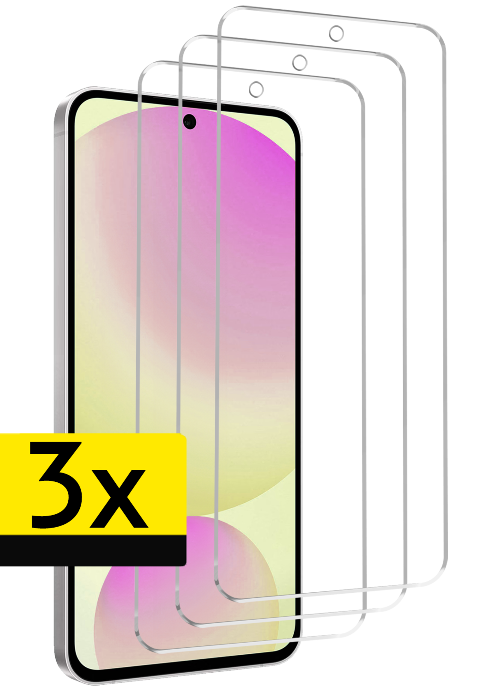 LUQ Screenprotector - Geschikt voor - Samsung Galaxy S24 FE - Screenprotector Beschermglas Gehard Glas - Screenprotector Geschikt voor Samsung Galaxy S24 FE Screenprotector Glas - 3 Stuks