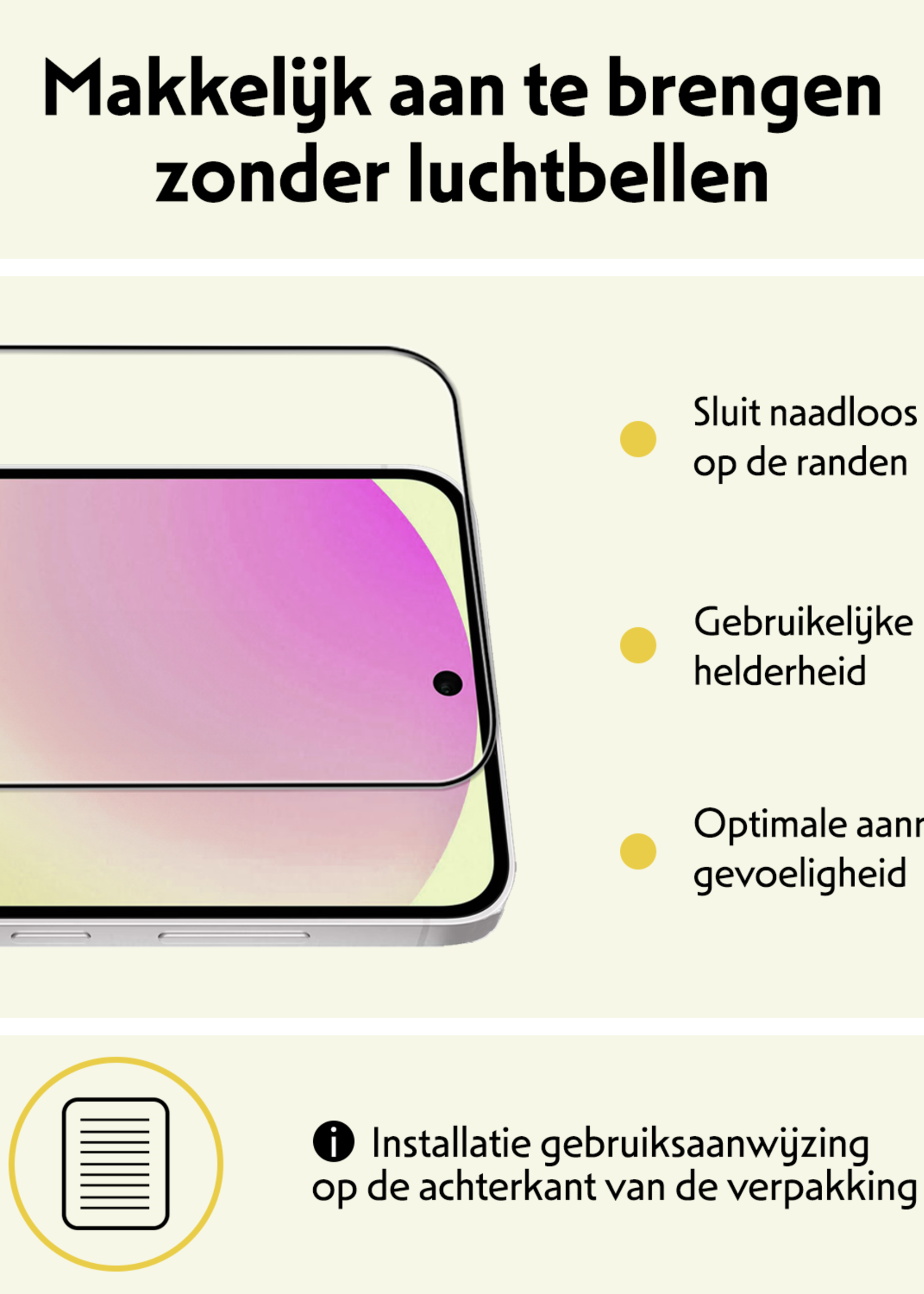 LUQ LUQ Samsung Galaxy S24 FE Screenprotector Glas  Full Cover - 2 PACK