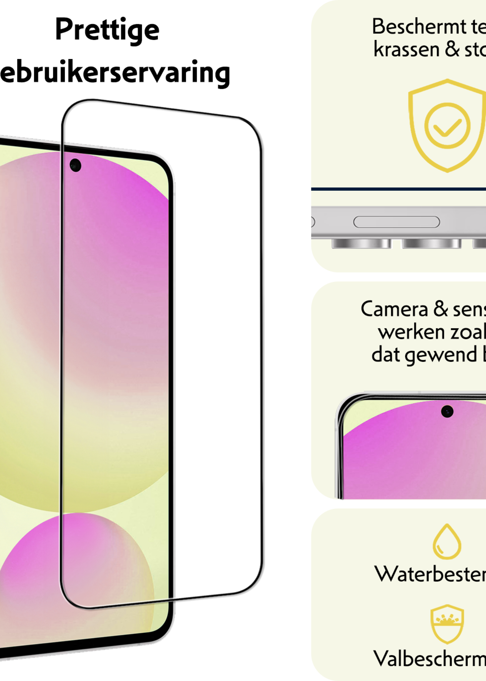 LUQ LUQ Samsung Galaxy S24 FE Screenprotector Glas  Full Cover - 2 PACK