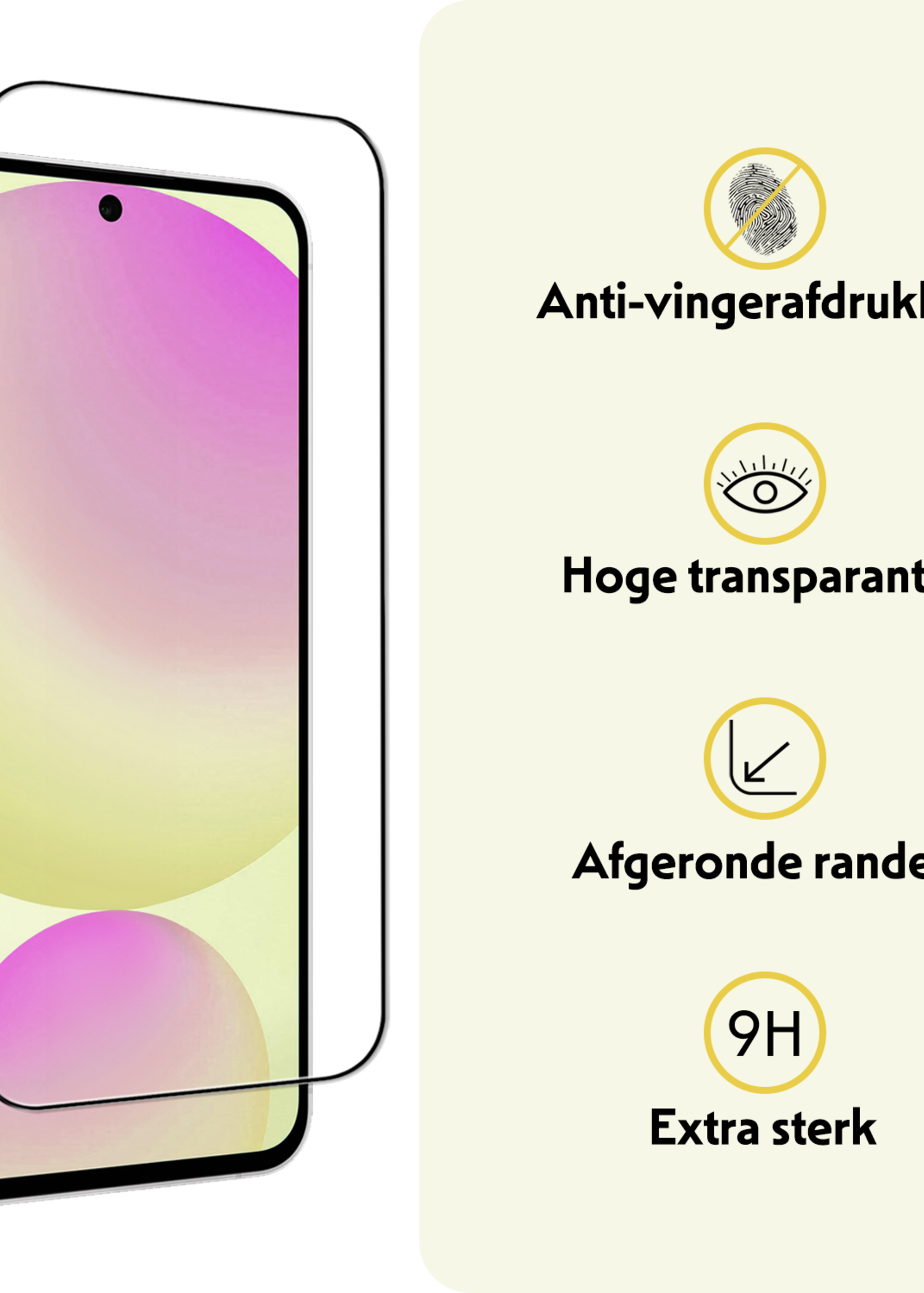 LUQ LUQ Samsung Galaxy S24 FE Screenprotector Glas  Full Cover - 3 PACK